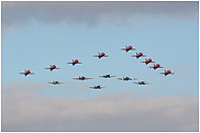 Red Arrows + Spitfire x4 + Hurricane x2